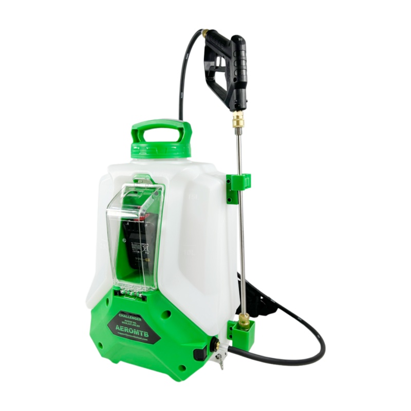 Trädgårdsryggsäck batteridriven spruta för växtskydd och sanitetssprutning